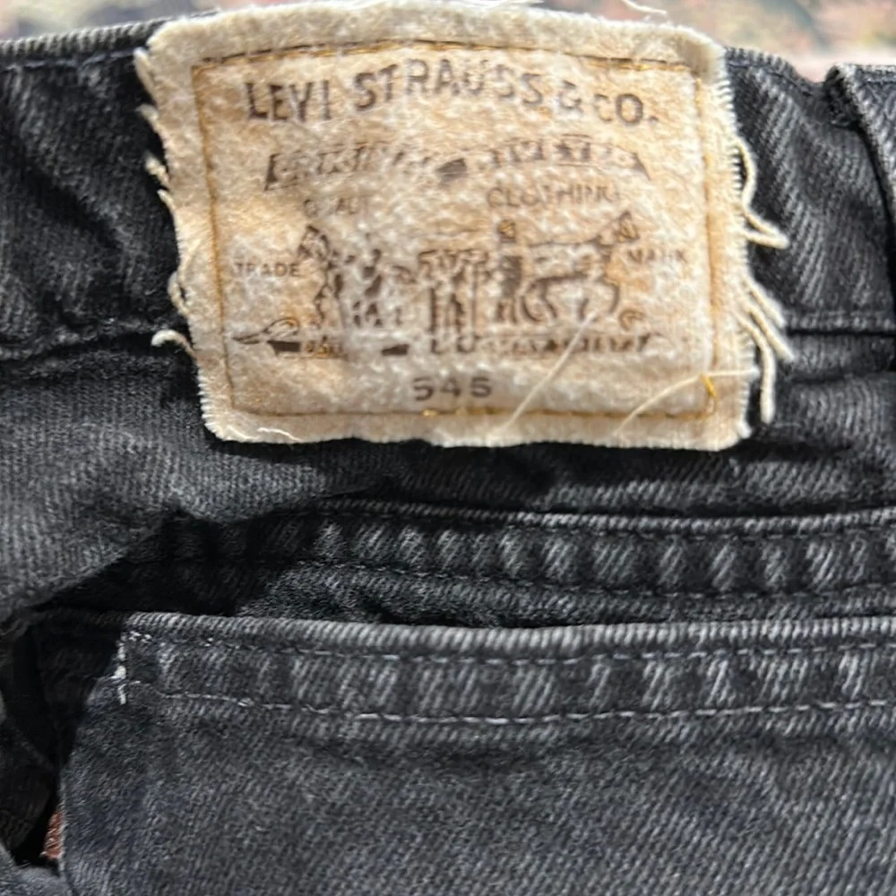 VINTAGE MENS 90’s LEVIS 545 LOOSE FIT MARBLED BLACK ZIP FLY‎ JEANS SZ 32x38